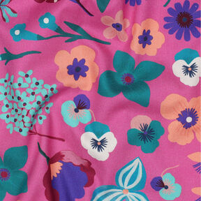 Cotton Poplin Meadow Flower Digital Print | Nerida Hansen – pink/petrol, 
