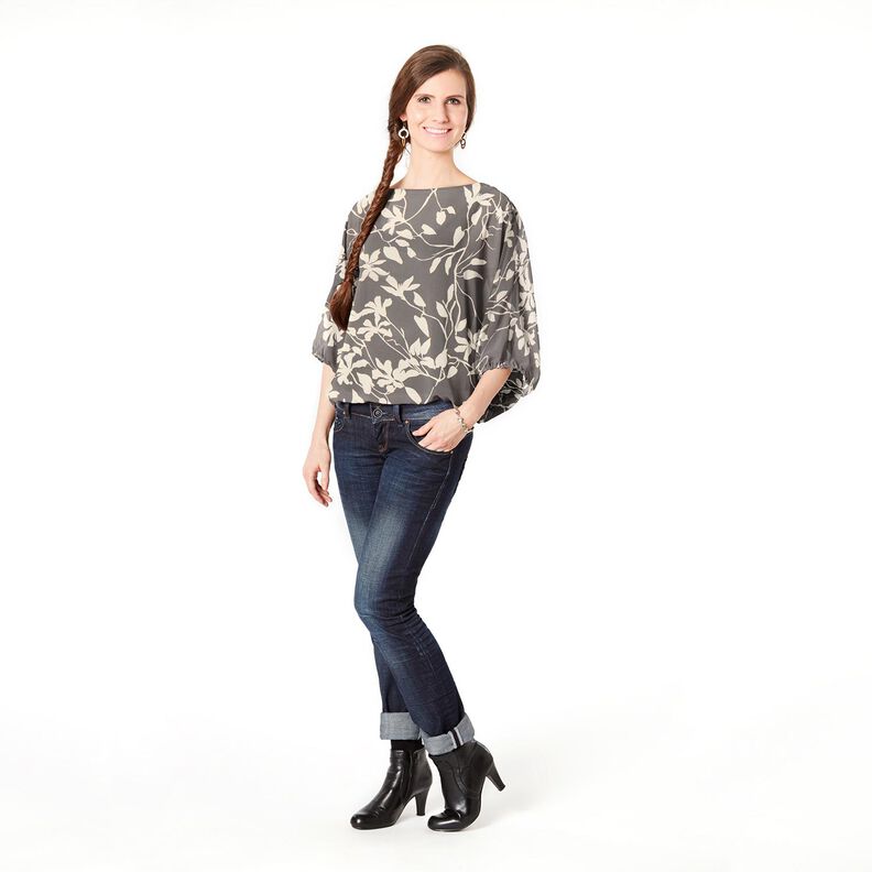 Chiffon flowers recycled – black/light beige, image number 5