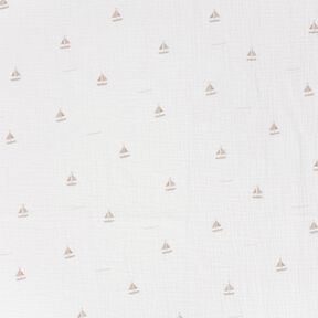 Double Gauze/Muslin sailboats – offwhite/natural, 