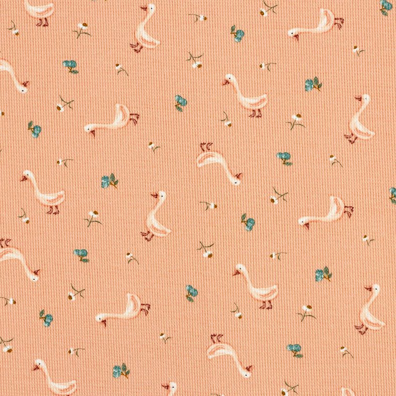 Waffle Jersey Geese and flowers – salmon,  image number 1