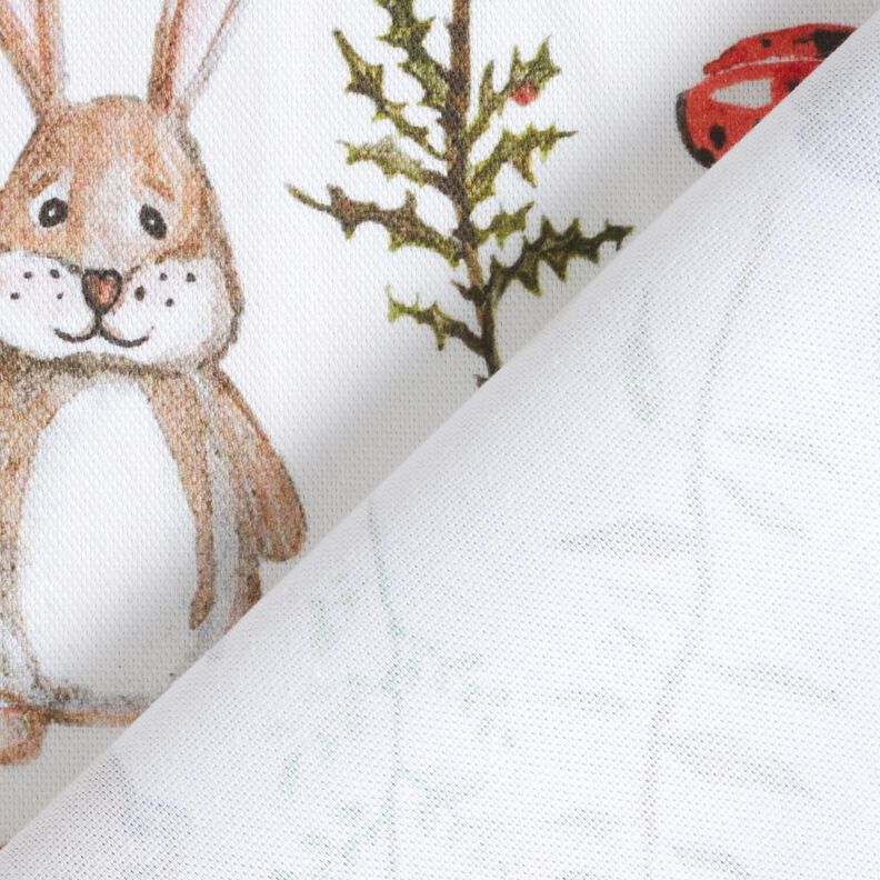 Decor Fabric Half Panama Painted Woodland Animals – white,  image number 4