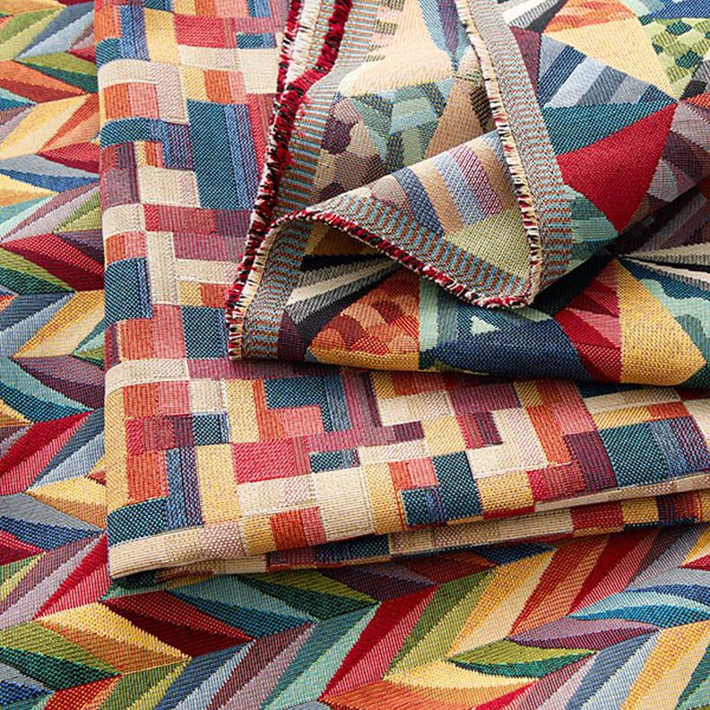 Decor Fabric Tapestry Fabric colourful zigzag – light yellow,  image number 5