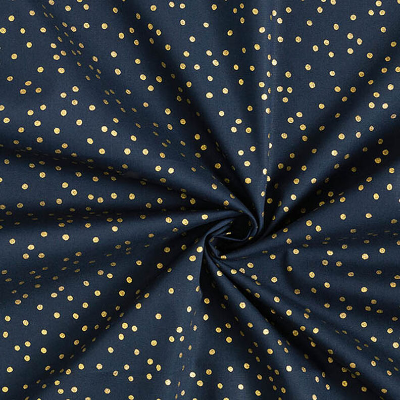 Cotton Poplin Fine Dots – midnight blue/gold, image number 3