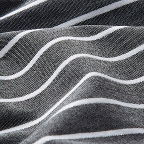 Viscose stretch with glitter stripes – black/white, 