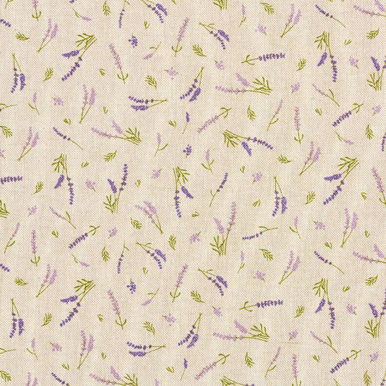Decor Fabric Half Panama Lavender – natural/lavender,  image number 1