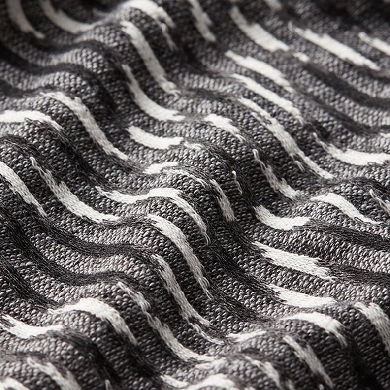 Lightweight knitted fabric, diamonds – black/white, image number 2