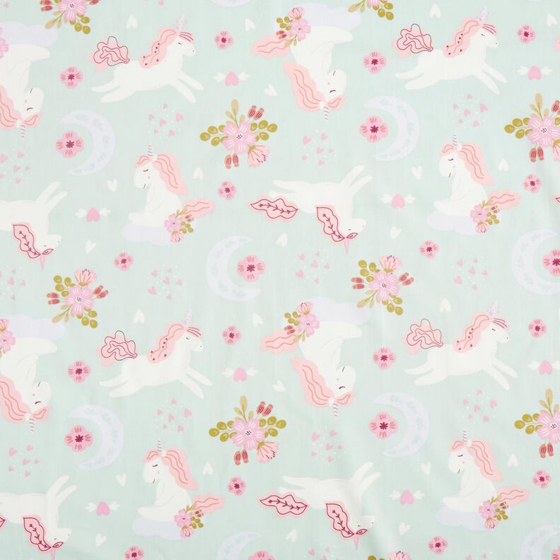 Poplin Unicorn – baby blue/light pink,  image number 1