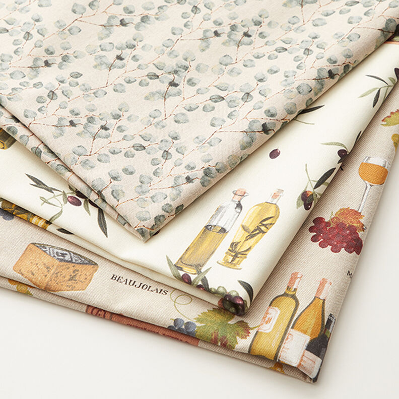 Decorative half Panama fabric Wine – natural,  image number 5