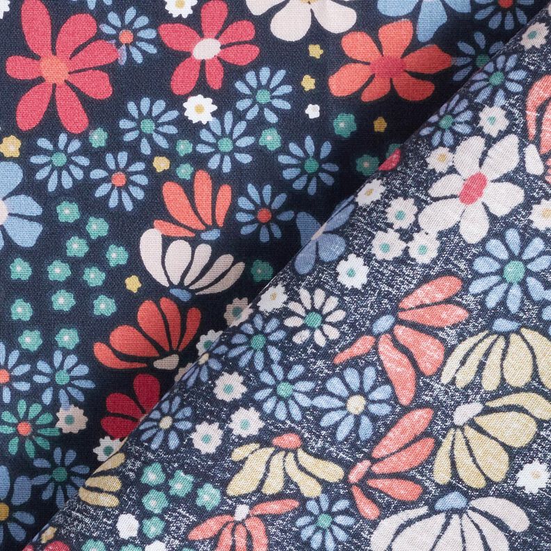 Cotton Cretonne assorted flowers – midnight blue,  image number 4