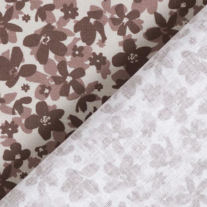 Sea of Flowers Cotton Poplin – taupe/brown,  image number 4