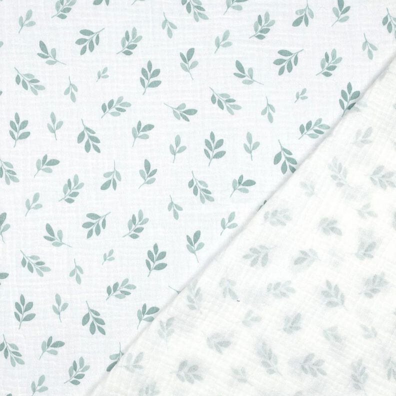 Double Gauze/Muslin branches | Poppy Fabrics – white/reed, image number 4