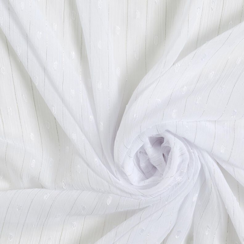 Metallic pinstripe chiffon dobby – white/metallic silver,  image number 3
