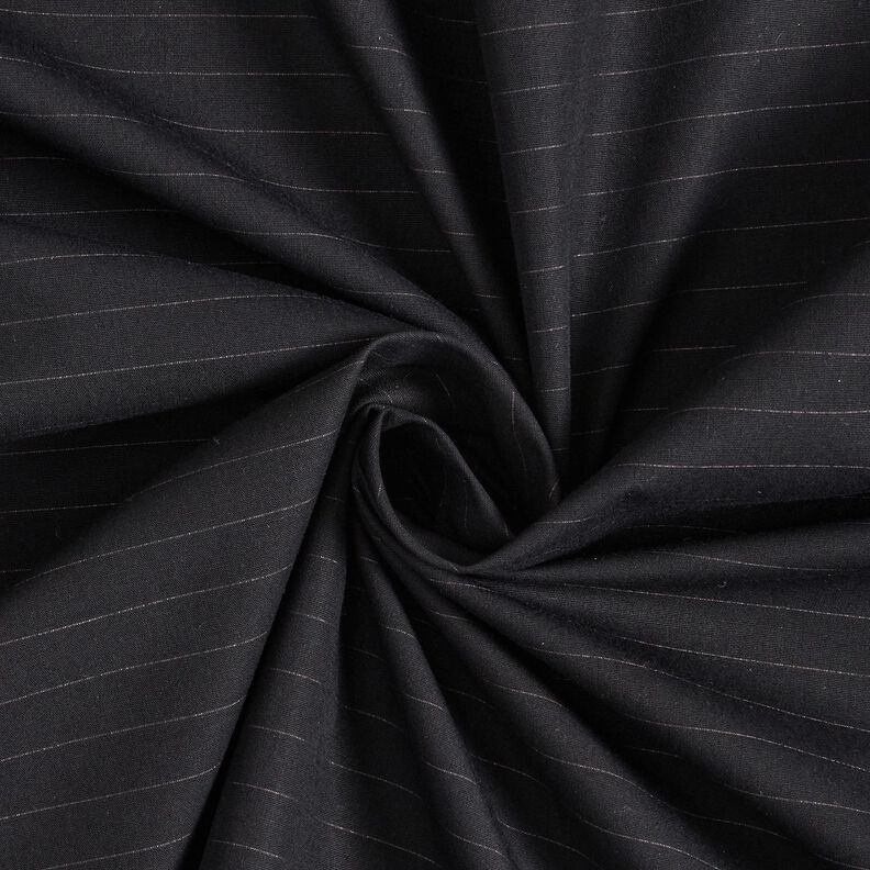 Horizontal pinstripes cotton fabric – black, image number 3