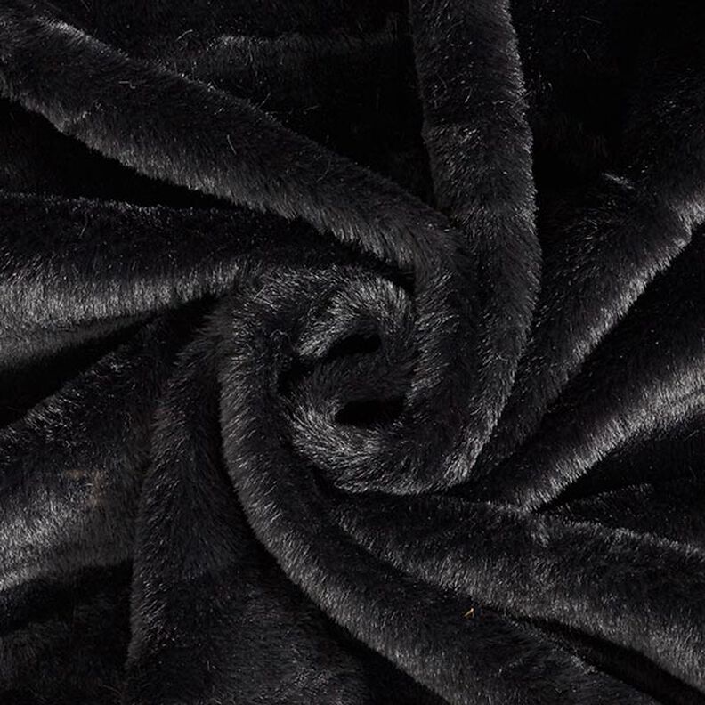 Plain faux fur – black, image number 1