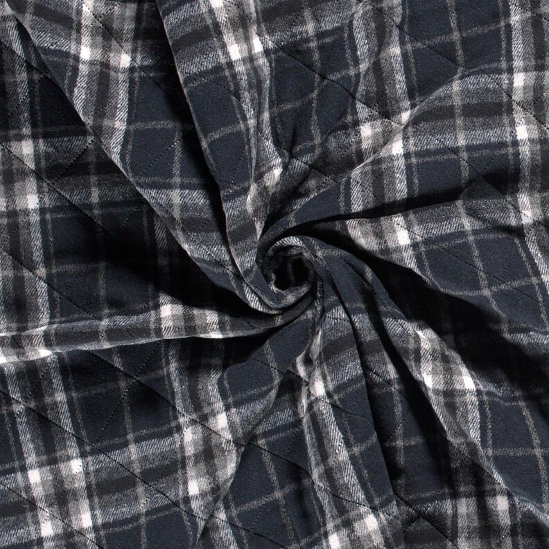 Quilted Fabric checked – midnight blue/stone grey, image number 3