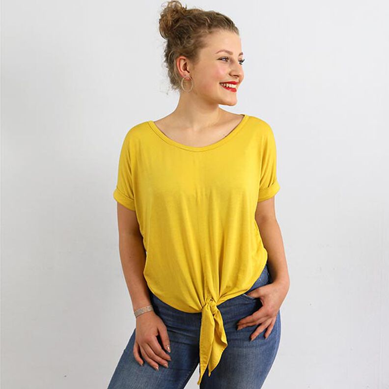 FRAU BILLE - casual knotted top with turn-up sleeves, Studio Schnittreif  | XS -  L,  image number 5