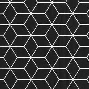 Decor Fabric Jacquard modern cubes – black/ivory, 