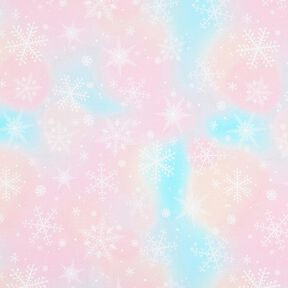 Cotton Jersey Snowflakes watercolor gradient | Glitzerpüppi – ice blue/rosé, 