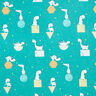 Decor Fabric Half Panama Cute Dinosaurs – aqua blue/white,  thumbnail number 1