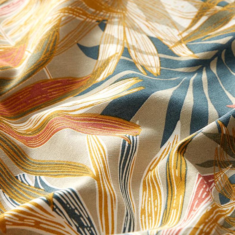 Decor Fabric Canvas Jungle Leaves 280cm – sand/chili,  image number 2