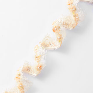 Lace Trim Tulle Flowers [30 mm] – apricot, 