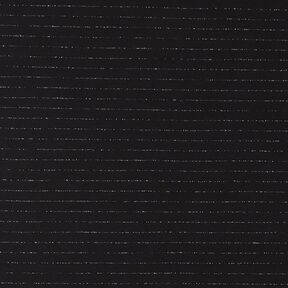 Trouser fabric stretch glitter pinstripe – black/metallic silver, 