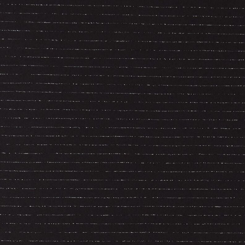 Trouser fabric stretch glitter pinstripe – black/metallic silver, image number 1