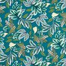 Decor Fabric Panama intertwined leaves – petrol/mustard,  thumbnail number 1