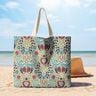 Decor Fabric Tapestry Fabric symmetrical tendrils – light beige/turquoise,  thumbnail number 8