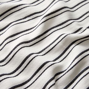 Irregular stripes crepe blouse fabric – white/black, 