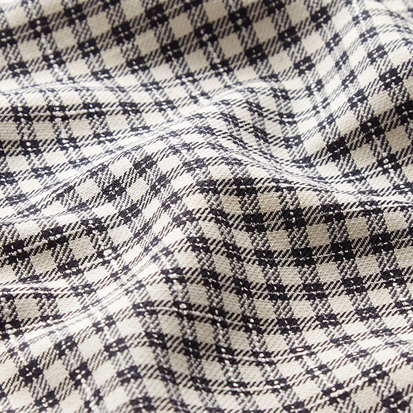 Checked Linen Blend Shirting Fabric – natural/black,  image number 2