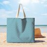 Coated Cotton Floral Boxes – aqua blue/white,  thumbnail number 7