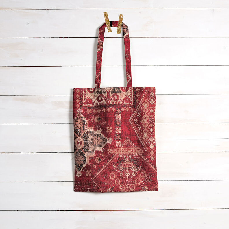 Decor Fabric Half Panama Kilim carpet – carmine,  image number 9