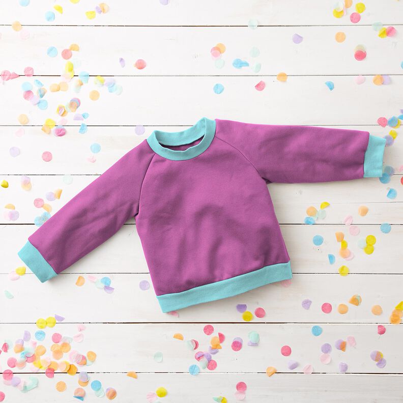 Light Cotton Sweatshirt Fabric Plain – red lilac, image number 11