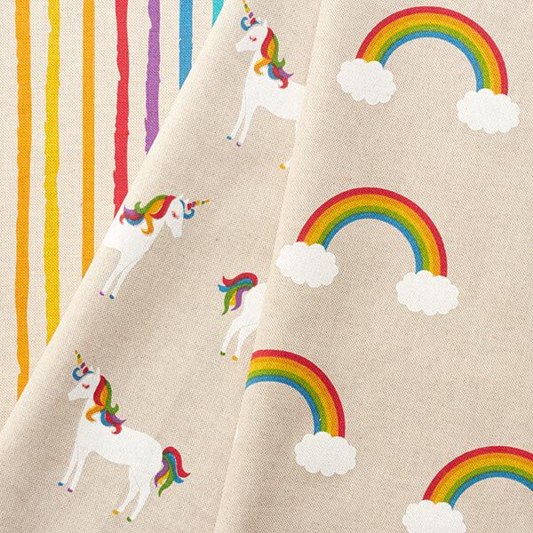Decor Fabric Half Panama Rainbow Stripes,  image number 5