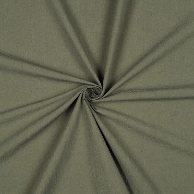 Cotton crinkle pre-washed – dark olive,  image number 1
