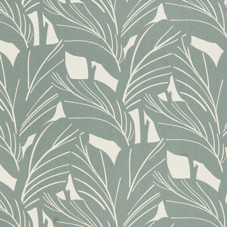 Decor Fabric Panama elegant leaves – reed/natural, image number 1