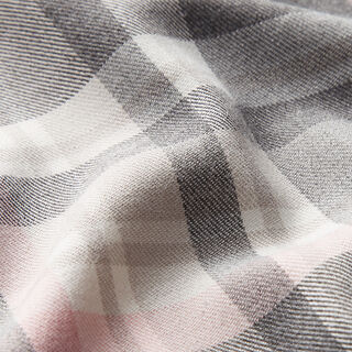 Stretch Trouser Fabric Tartan – slate grey/rosé, 