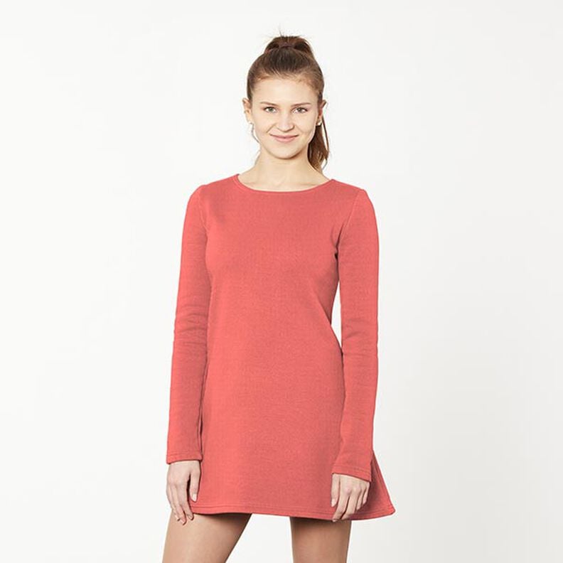 Light Cotton Sweatshirt Fabric Plain – lobster,  image number 6