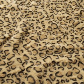 Super soft faux fur leopard print – antique gold/black, 