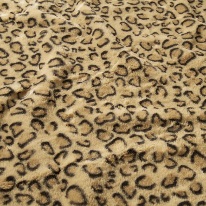 Super soft faux fur leopard print – antique gold/black, image number 2