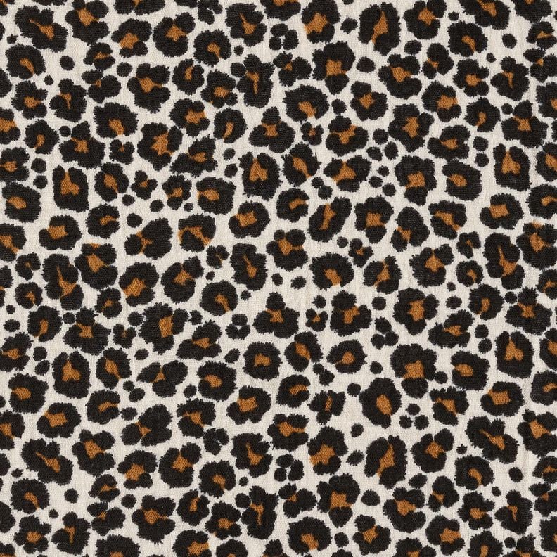 Double Gauze/Muslin Leopard Print – light taupe/black, image number 1