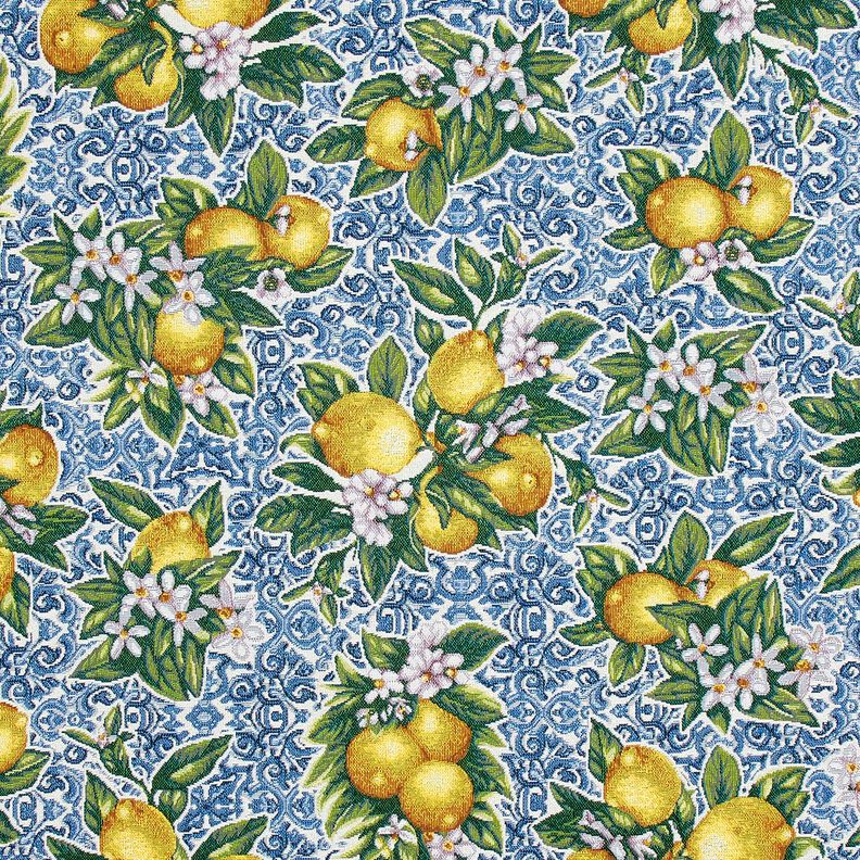 Decor Fabric Tapestry Fabric Lemon blossom – blue/green,  image number 1