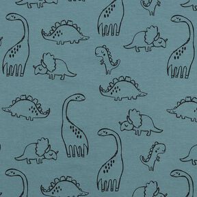 French terry big scribble dinosaurs &ndash; blue, 