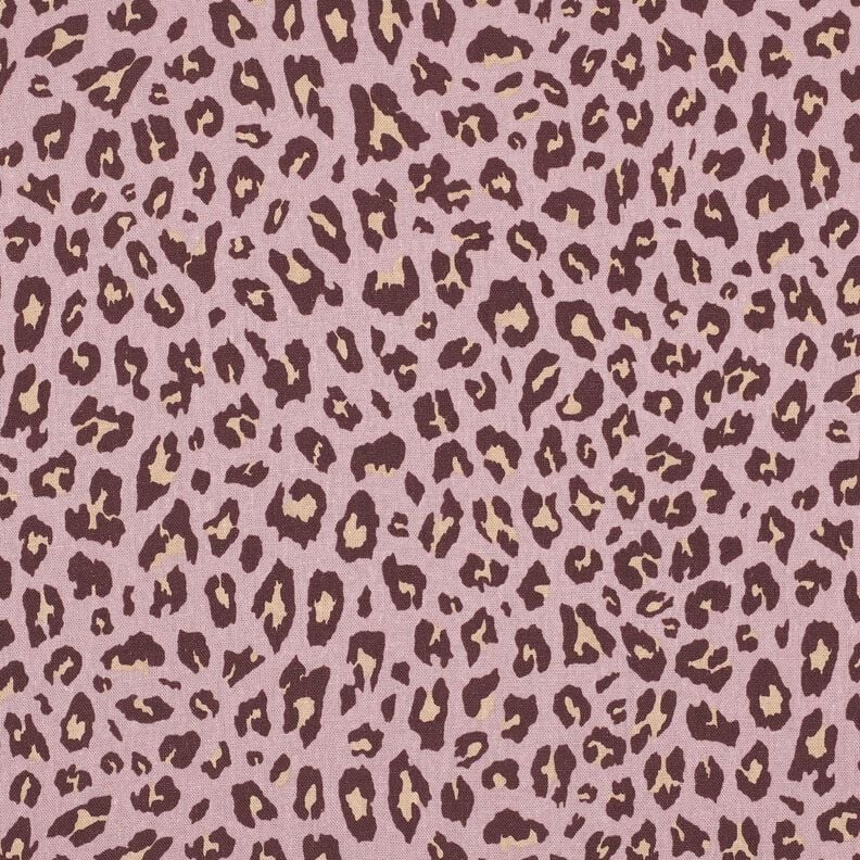 Viscose Linen Blend Leopard Print | Poppy Fabrics – light dusky pink/aubergine,  image number 1