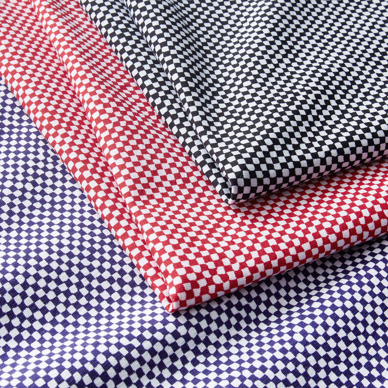 GOTS Cotton Jersey Mini Check | TCC x LOOKS by Wolfgang Joop – black/white,  image number 7