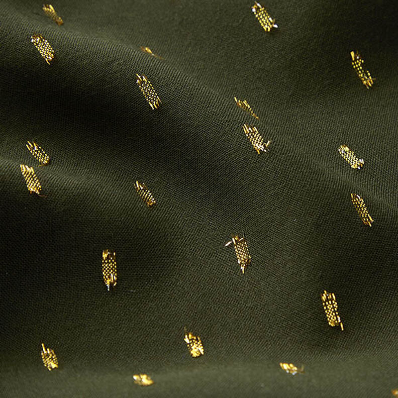 Glitter droplets viscose fabric – dark green,  image number 3
