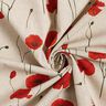 Decor Fabric Half Panama Large Poppies – carmine/natural,  thumbnail number 3
