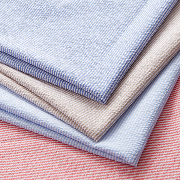 Seersucker Stripes Cotton Blend – royal blue/offwhite,  image number 5