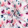 viscose fabric abstract watercolor flowers digital print – light pink/turquoise,  thumbnail number 3